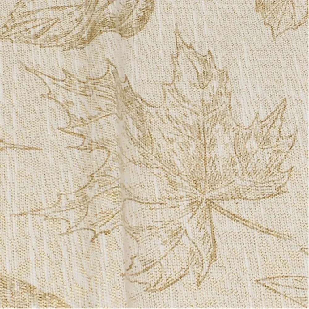 Envogue Harvest Fall Leaves Tablecloth 60x102 Gold Shimmer Tan Thanksgiving